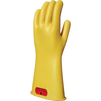 Yellow Natural Rubber Insulating Gloves, ASTM Class 0, Size 8, 14" L Action Paper