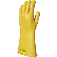 Yellow Natural Rubber Insulating Gloves, ASTM Class 2, Size 8, 14" L Action Paper