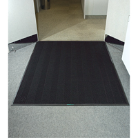 Waterhog&reg; Eco Elite Matting, Wiper/Scraper, 6' x 6' x 3/8", Black Smoke Action Paper