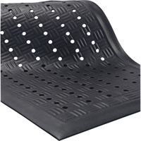 Cushion Station Mats, Slotted, 2' x 3-1/5' x 9/16", Black, Nitrile Action Paper
