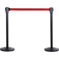 Poteau r&eacute;cepteur pour barri&egrave;res sur pieds pour le contr&ocirc;le des foules, Hauteur de 35", Noir Action Paper