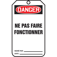 Lockout Tags, Cardstock, 3-1/8" W x 5-7/8" H, French Action Paper