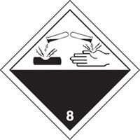 &eacute;tiquettes d'exp&eacute;dition TMD, Classe 8, Corrosifs, Papier Action Paper