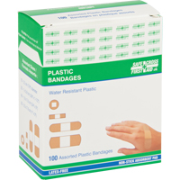Bandages, Assorted, Plastic, Sterile Action Paper