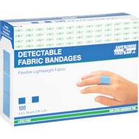 Bandages, Rectangular/Square, 3", Fabric Metal Detectable, Sterile Action Paper