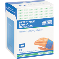 Bandages, Rectangular/Square, 3", Fabric Metal Detectable, Sterile Action Paper