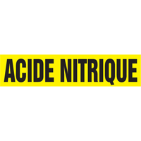 "Acid Nitrique" Pipe Marker, Self-Adhesive, 4" H x 24" W, Black on Yellow Action Paper