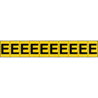 Individual Adhesive Letter Markers, E, 1" H, Black on Yellow Action Paper