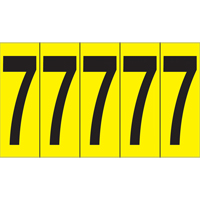 Individual Adhesive Number Markers, 7, 3-7/8" H, Black on Yellow Action Paper