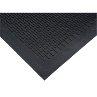 Tapis &agrave; profil bas, Caoutchouc, Grattoir Type, Motif Plein, 3' x 5', Noir Action Paper