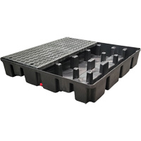 Nestable Spill Pallet With Drain, 66 US gal. Spill Capacity, 49" x 49" x 10.5" Action Paper