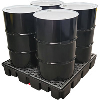 Nestable Spill Pallet With Drain, 66 US gal. Spill Capacity, 49" x 49" x 10.5" Action Paper