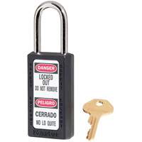Cadenas de s&eacute;curit&eacute; Zenex 411, Noir, Cl&eacute;s identiques, Thermoplastique, Largeur de 1-1/2" Action Paper