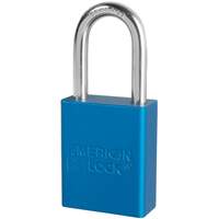 American Lock&reg; Safety Padlocks, Blue, Keyed Alike, Aluminum, 1-1/2" Width Action Paper