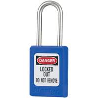 S31 Zenex Safety Padlocks, Blue, Keyed Alike, Thermoplastic, 1-3/8" Width Action Paper