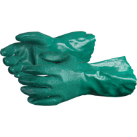 Chemstop Gloves with Crushed Ceramic-Powder Grip Finish, Size Medium/8, 12" L, Nitrile, Cotton Jersey Inner Lining, 40-mil Action Paper