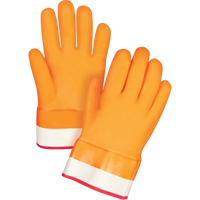 Gants doubl&eacute;s pour l'hiver r&eacute;sistants aux produits chimiques, Taille Grand/9, 10" lo, PVC, Doublure en Molleton de mousse, Gant de calibre hiver Action Paper