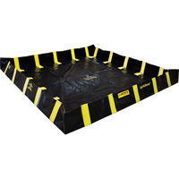 QuickBerm&reg; Containment Berm with Inside Wall Supports, 1910 US gal. Capacity, 16' W x 16' L x 12" H, Snap-Up Bracket Action Paper