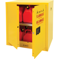 Flammable Storage Cabinet, 22 gal., 2 Door, 35" W x 35" H x 22" D Action Paper