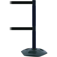 Dual Line Heavy Duty Post, Plastic, 38" H, Black Tape, 7.5' Tape Length Action Paper
