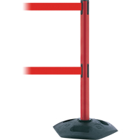 Dual Line Heavy Duty Post, Plastic, 38" H, Red Tape, 13' Tape Length Action Paper