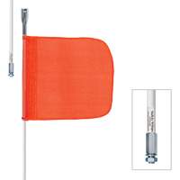 Safety Whip&reg; Heavy-Duty Whips, Threaded Mount, 5' High, Orange Action Paper