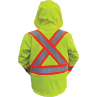 Hi-Vis FR/PU Safety Rain Jackets, Small, High Visibility Lime-Yellow Action Paper