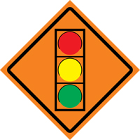 Stop Light Roll-Up Traffic Sign, 29-1/2" x 29-1/2", Vinyl, Pictogram Action Paper