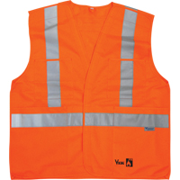 Vestes de s&eacute;curit&eacute; ignifug&eacute;es, Orange haute visibilit&eacute;, Moyen/Petit, Polyester Action Paper