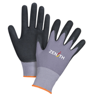 Gants ZX-1 de premi&egrave;re qualit&eacute; compatibles avec les &eacute;crans tactiles, 7/Petit, R&ecirc;vetement Nitrile/Mousse de nitrile, Calibre 15, Enveloppe en Nylon Action Paper
