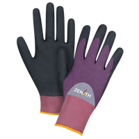 Gants enduits de premi&egrave;re qualit&eacute; ZX-2, 7/Petit, R&ecirc;vetement Nitrile/Mousse de nitrile, Calibre 18, Enveloppe en Nylon Action Paper