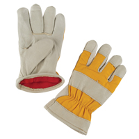 Gants de travail doubl&eacute;s pour l'hiver de premi&egrave;re qualit&eacute;, Moyen, Paume en Cuir fleur de porc, Doublure en Molleton de mousse Action Paper