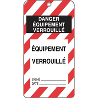&eacute;tiquettes de verrouillage, Plastique, 3" la x 5-3/4" h, Français Action Paper