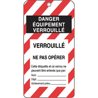 &eacute;tiquettes de verrouillage, Plastique, 3" la x 5-3/4" h, Français Action Paper