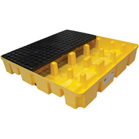 Poly-Slim-Line Spill Pallet with Drain, 66 US gal. Spill Capacity, 49" x 49" x 8.75" Action Paper