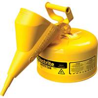 Bidons s&eacute;curitaires, Type I, Acier, 2,5 gal. US, Jaune, Homologu&eacute; FM/List&eacute; UL/ULC Action Paper