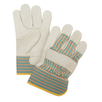 Abrasion-Resistant Fitter's Gloves, Medium, Grain Cowhide Palm Action Paper