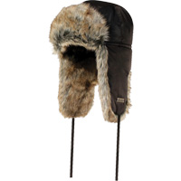 Quilted Synthetic Fur-Lined Hat, Nylon/Fur Lining, X-Large, Black Action Paper