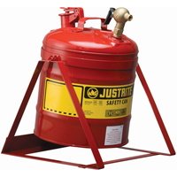 Bidon avec robinet s&eacute;curitaires pour laboratoires, Type I, Acier, 5 gal. US, Rouge, Homologu&eacute; FM Action Paper