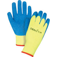 Gants haute visibilit&eacute; doubl&eacute;s d'acrylique & enduits de caoutchouc, 8/Moyen, R&ecirc;vetement Latex de caoutchouc, Calibre 7, Enveloppe en Tissu &eacute;ponge Action Paper