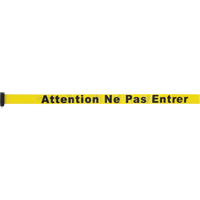 Tape Cassette for Build-Your-Own Crowd Control Barriers, Attention ne pas entrer, 7', Yellow Tape Action Paper