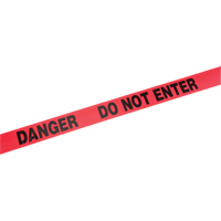 Rubans standards pour barricades, Anglais, 3" la x 1000' lo, 2 mils, Rouge Action Paper