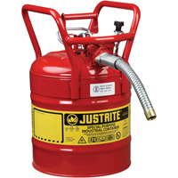 D.O.T. AccuFlow™ Safety Cans, Type II, Steel, 5 US gal., Red, FM Approved SED120 | Action Paper