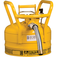D.O.T. AccuFlow™ Safety Cans, Type II, Steel, 2.5 US gal., Yellow, FM Approved SED122 | Action Paper