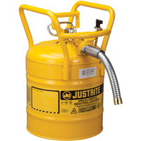 D.O.T. AccuFlow™ Safety Cans, Type II, Steel, 5 US gal., Yellow, FM Approved SED124 | Action Paper