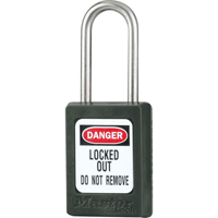 S31 Zenex Safety Padlock, Black, Keyed Different, Thermoplastic, 1-3/8" Width Action Paper