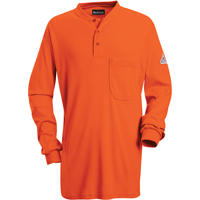 Chemises Henley sans &eacute;tiquette &agrave; manches longues r&eacute;sistantes aux flammes, Petit, Orange Action Paper