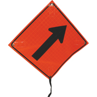 Right Diagonal Arrow Rolled Sign, 24" x 24", Vinyl, Pictogram SED893 | Action Paper