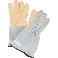 Standard-Duty Snug Wrist Work Gloves, Large, Grain Cowhide Palm Action Paper