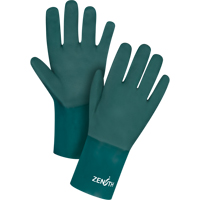 Gants verts &agrave; double enduit, 12" lo, PVC, Doublure en Jersey de coton, 70 mils Action Paper